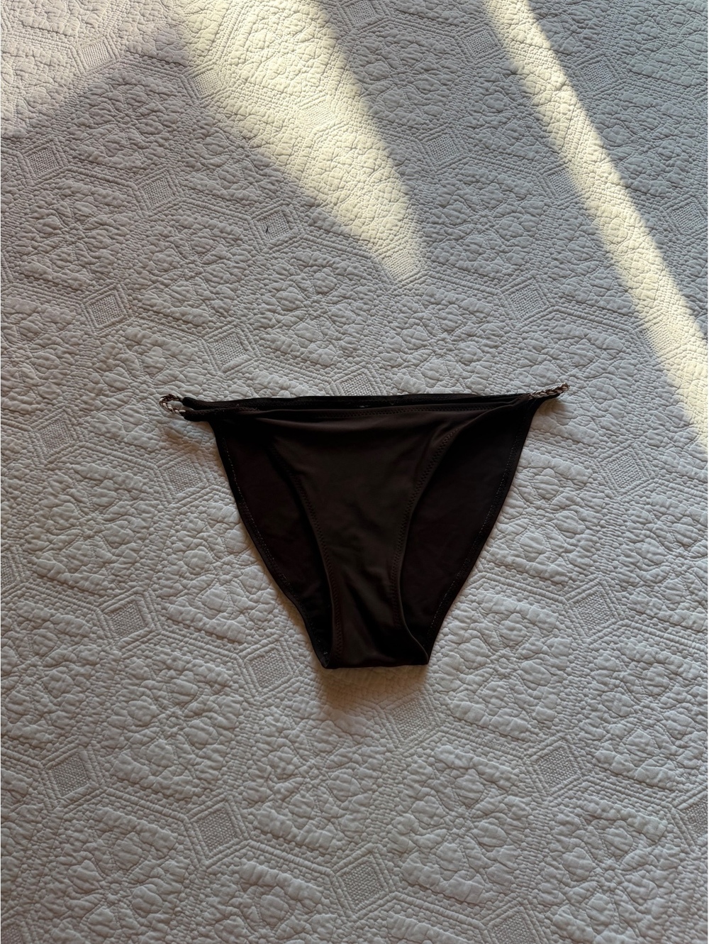 Y2K Brown Bikini Bottom with side Detail, Size small